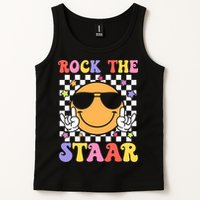 Rock The Staar Test Testing Day Smile Face Groovy Teacher  Tank Top