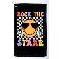 Rock The Staar Test Testing Day Smile Face Groovy Teacher  Golf Towel