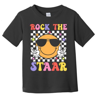 Rock The Staar Test Testing Day Smile Face Groovy Teacher  Toddler T-Shirt