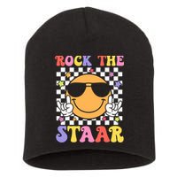 Rock The Staar Test Testing Day Smile Face Groovy Teacher  Short Acrylic Beanie