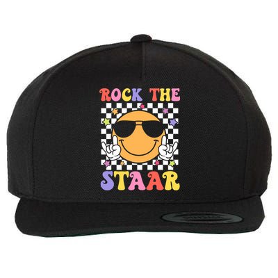 Rock The Staar Test Testing Day Smile Face Groovy Teacher  Wool Snapback Cap