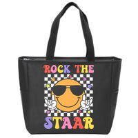 Rock The Staar Test Testing Day Smile Face Groovy Teacher  Zip Tote Bag