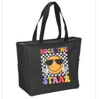 Rock The Staar Test Testing Day Smile Face Groovy Teacher  Zip Tote Bag