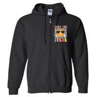 Rock The Staar Test Testing Day Smile Face Groovy Teacher  Full Zip Hoodie