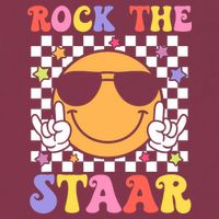 Rock The Staar Test Testing Day Smile Face Groovy Teacher  16oz Travel Tumbler