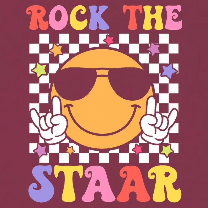 Rock The Staar Test Testing Day Smile Face Groovy Teacher  16oz Travel Tumbler