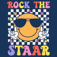 Rock The Staar Test Testing Day Smile Face Groovy Teacher  Infant Baby Jersey Bodysuit