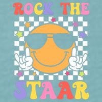Rock The Staar Test Testing Day Smile Face Groovy Teacher  Sueded Cloud Jersey T-Shirt