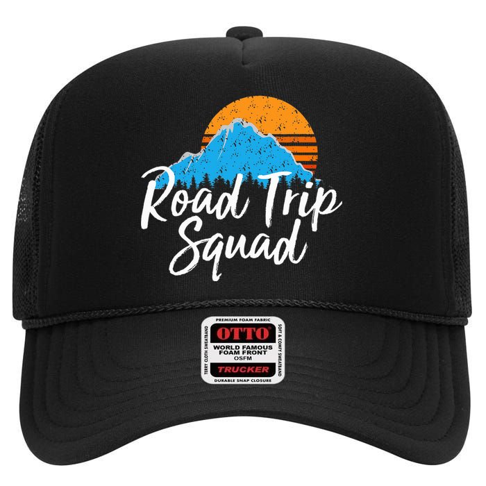 Road Trip Squad Traveling Souvenir High Crown Mesh Back Trucker Hat