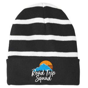 Road Trip Squad Traveling Souvenir Striped Beanie with Solid Band