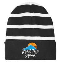 Road Trip Squad Traveling Souvenir Striped Beanie with Solid Band