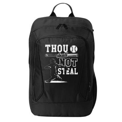 Retro Thou Shalt Not Steal Pitcher Strikeout Baseball Player City Backpack