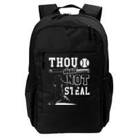 Retro Thou Shalt Not Steal Pitcher Strikeout Baseball Player Daily Commute Backpack