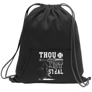 Retro Thou Shalt Not Steal Pitcher Strikeout Baseball Player Sweatshirt Cinch Pack Bag