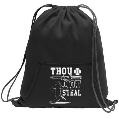 Retro Thou Shalt Not Steal Pitcher Strikeout Baseball Player Sweatshirt Cinch Pack Bag