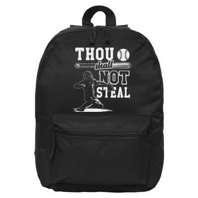 Retro Thou Shalt Not Steal Pitcher Strikeout Baseball Player 16 in Basic Backpack