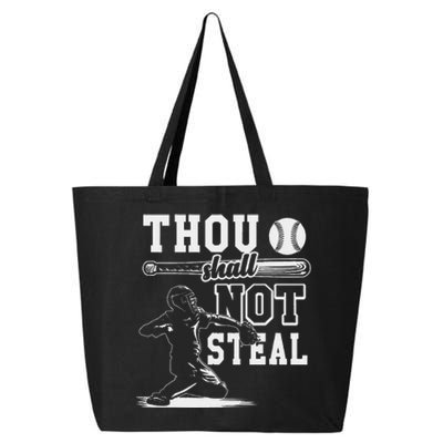 Retro Thou Shalt Not Steal Pitcher Strikeout Baseball Player 25L Jumbo Tote