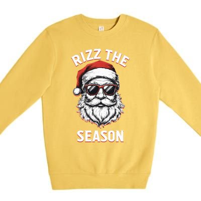 Rizz The Season Silly Christmas Funny Santa Premium Crewneck Sweatshirt