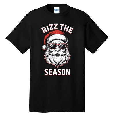 Rizz The Season Silly Christmas Funny Santa Tall T-Shirt