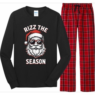 Rizz The Season Silly Christmas Funny Santa Long Sleeve Pajama Set