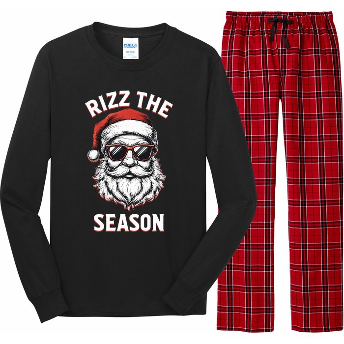 Rizz The Season Silly Christmas Funny Santa Long Sleeve Pajama Set