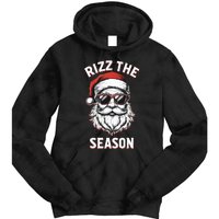 Rizz The Season Silly Christmas Funny Santa Tie Dye Hoodie