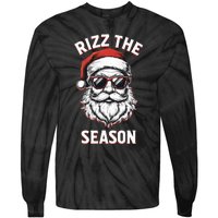 Rizz The Season Silly Christmas Funny Santa Tie-Dye Long Sleeve Shirt