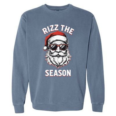 Rizz The Season Silly Christmas Funny Santa Garment-Dyed Sweatshirt