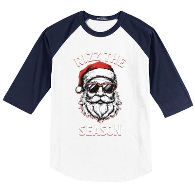 Rizz The Season Silly Christmas Funny Santa Baseball Sleeve Shirt