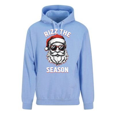 Rizz The Season Silly Christmas Funny Santa Unisex Surf Hoodie