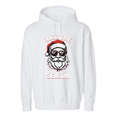 Rizz The Season Silly Christmas Funny Santa Garment-Dyed Fleece Hoodie