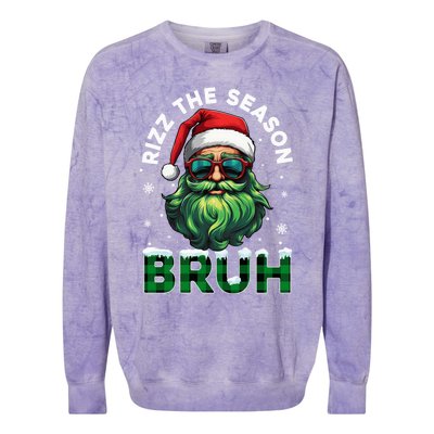 Rizz The Season Bruh Christmas Rizzmas Santa Claus Rizzler Colorblast Crewneck Sweatshirt