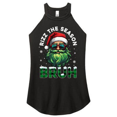 Rizz The Season Bruh Christmas Rizzmas Santa Claus Rizzler Women's Perfect Tri Rocker Tank