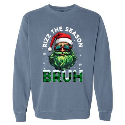 Rizz The Season Bruh Christmas Rizzmas Santa Claus Rizzler Garment-Dyed Sweatshirt