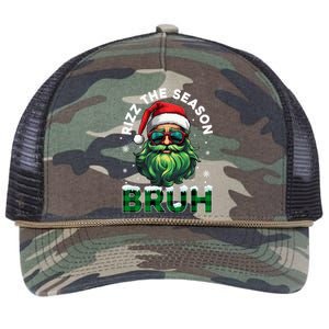 Rizz The Season Bruh Christmas Rizzmas Santa Claus Rizzler Retro Rope Trucker Hat Cap