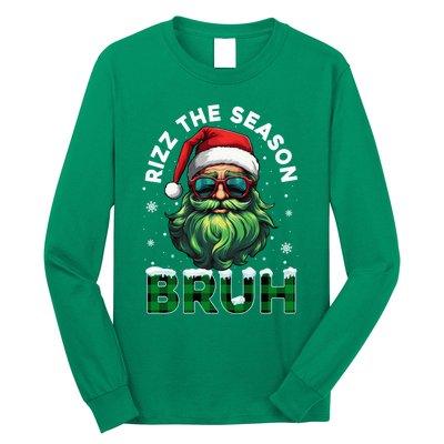 Rizz The Season Bruh Christmas Rizzmas Santa Claus Rizzler Long Sleeve Shirt