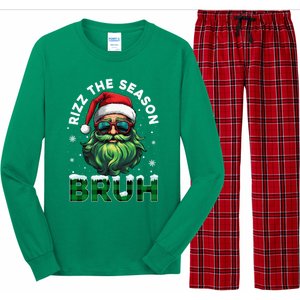 Rizz The Season Bruh Christmas Rizzmas Santa Claus Rizzler Long Sleeve Pajama Set