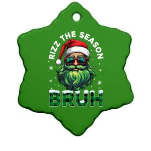 Rizz The Season Bruh Christmas Rizzmas Santa Claus Rizzler Ceramic Star Ornament