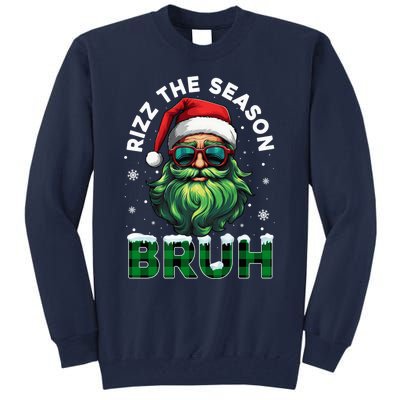 Rizz The Season Bruh Christmas Rizzmas Santa Claus Rizzler Tall Sweatshirt