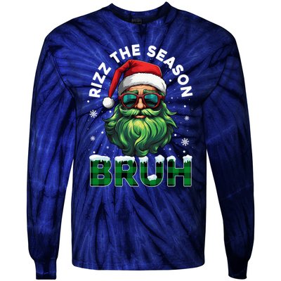 Rizz The Season Bruh Christmas Rizzmas Santa Claus Rizzler Tie-Dye Long Sleeve Shirt