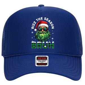 Rizz The Season Bruh Christmas Rizzmas Santa Claus Rizzler High Crown Mesh Back Trucker Hat