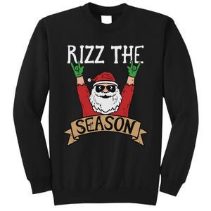 Rizz The Season Funny Christmas Santa Rock Xmas Rocker Sweatshirt