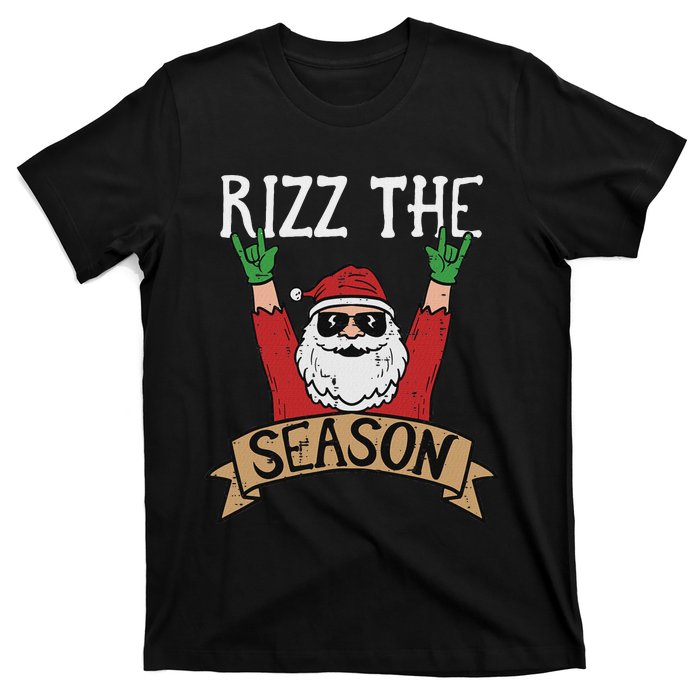 Rizz The Season Funny Christmas Santa Rock Xmas Rocker T-Shirt