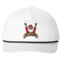 Rizz The Season Funny Christmas Santa Rock Xmas Rocker Snapback Five-Panel Rope Hat