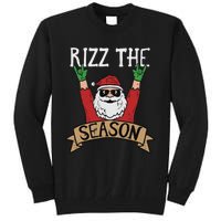 Rizz The Season Funny Christmas Santa Rock Xmas Rocker Tall Sweatshirt