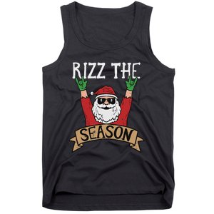 Rizz The Season Funny Christmas Santa Rock Xmas Rocker Tank Top