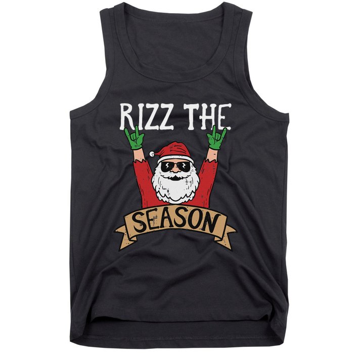 Rizz The Season Funny Christmas Santa Rock Xmas Rocker Tank Top