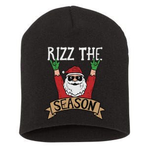 Rizz The Season Funny Christmas Santa Rock Xmas Rocker Short Acrylic Beanie