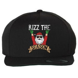 Rizz The Season Funny Christmas Santa Rock Xmas Rocker Wool Snapback Cap