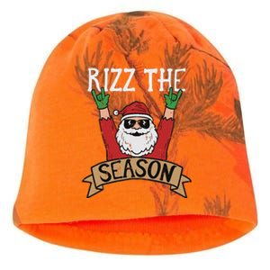 Rizz The Season Funny Christmas Santa Rock Xmas Rocker Kati - Camo Knit Beanie